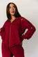 & Ave- University Hoody Full Zip- Love Story- Crimson-S left
