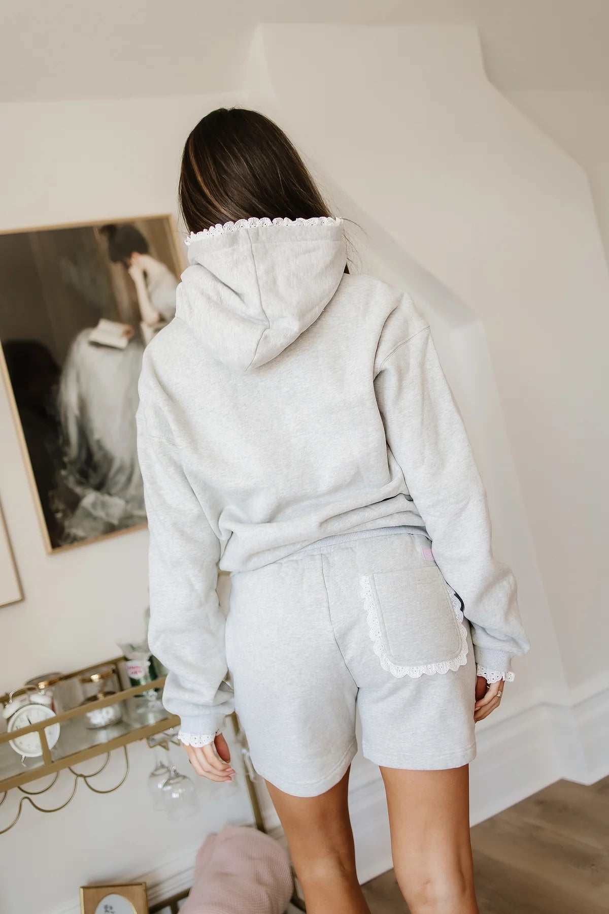 & Ave- Comfort Zone Hoody- Heathered Grey Lace