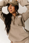 & Ave- Comfort Zone Halfzip Hoody- Mocha Lace