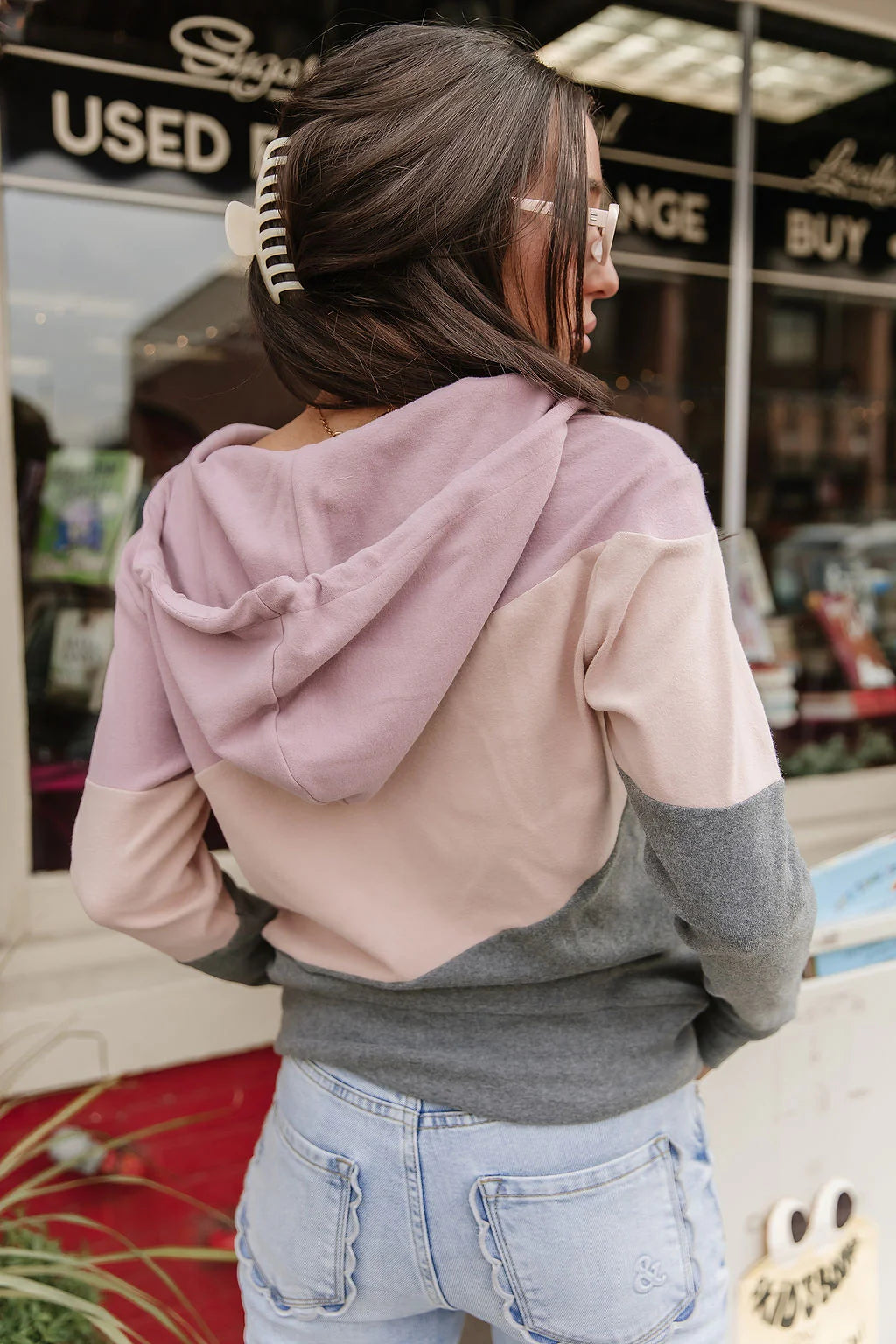 & Ave- FullZip Sweatshirt- Rosy Glow