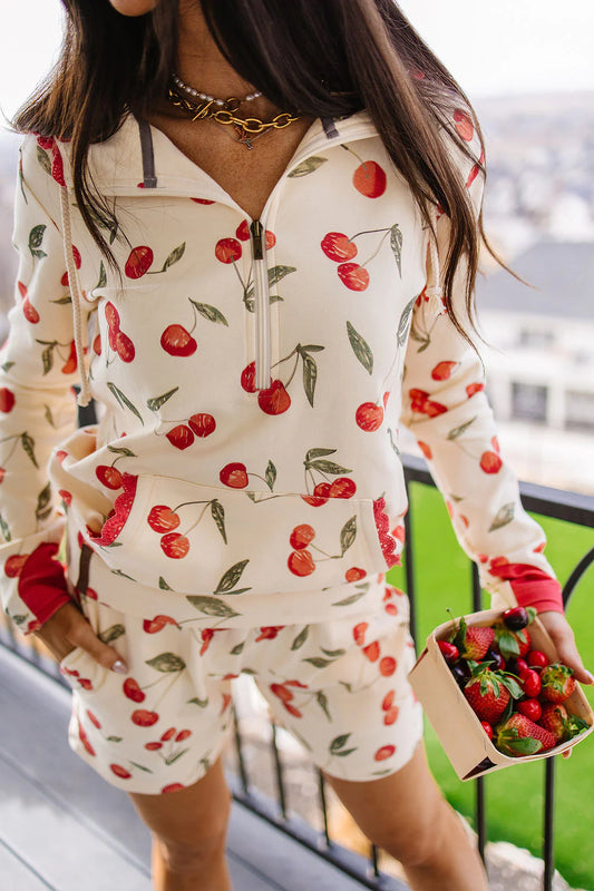 & Ave- HalfZip Sweatshirt- Cherry On Top