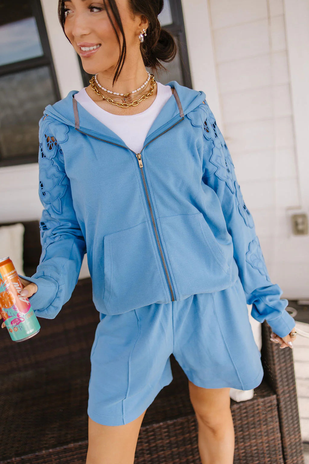 & Ave- University Hoody- Love Story- Blueberry