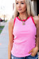 & Ave- Ribbed Tank - Poolside Punch