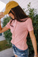 & Ave- Button Front Lulu Tee- Pink Lemonade