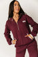& Ave- Comfort Zone Halfzip- Maroon Lace