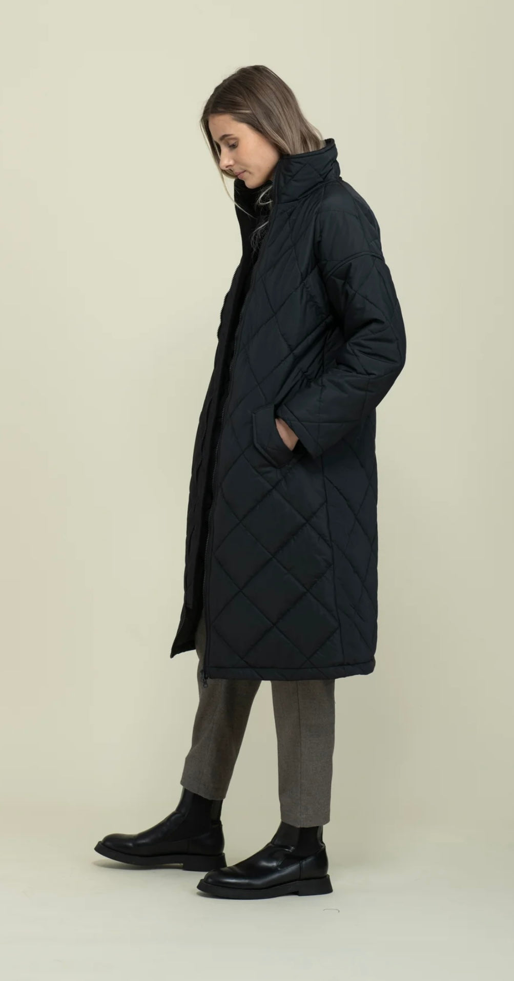 Orb- Arie Long Quilted Coat