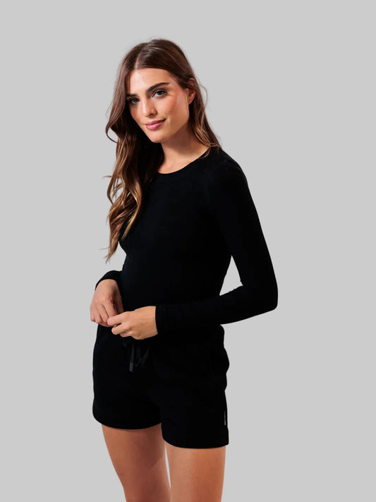 Après Actif- Ribbed Long Sleeve- Black