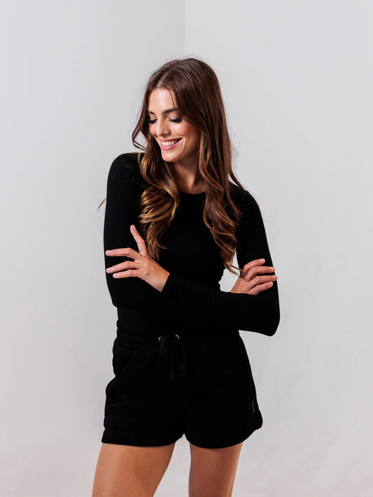 Après Actif- Ribbed Long Sleeve- Black