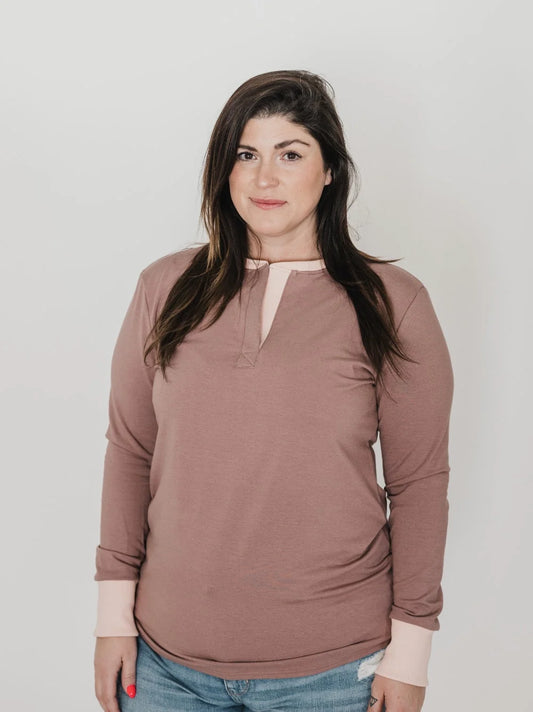 Blondie Apparel- Canyon Sweater- Mauve-S & L left