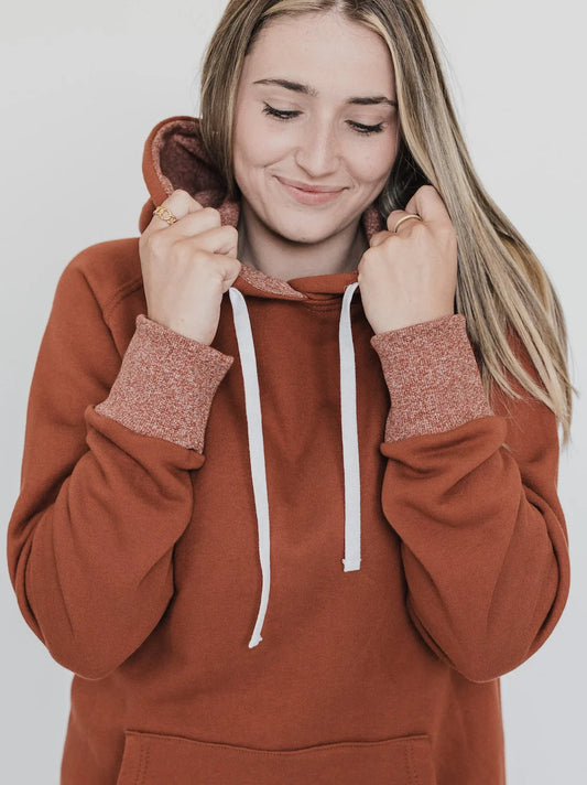 Blondie Apparel- Classic Forrest Hoodie- Gingerbread-M left- FINAL SALE