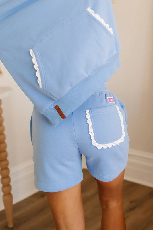 & Ave- Comfort Zone Shorts- Blue Lace