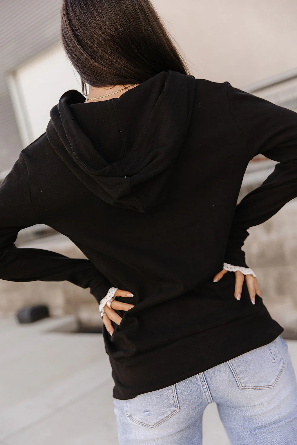 & Ave- Henley Hoody- Midnight Lace