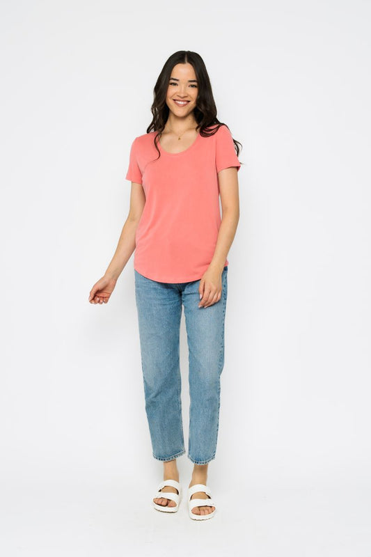 Orb- Gemma Scoop Tee- Pink-S & XL left- FINAL SALE