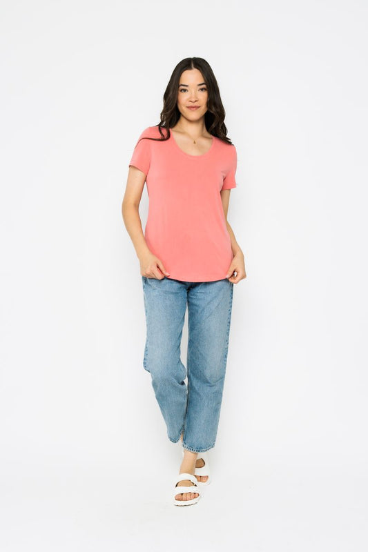 Orb- Gemma Scoop Tee- Pink-S & XL left- FINAL SALE