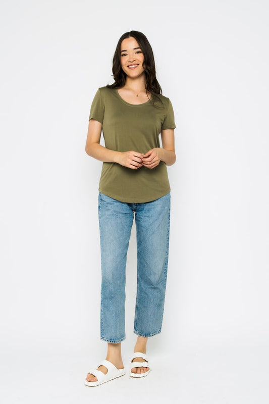 Orb- Gemma Scoop Tee- Summer Olive-S & 2XL left- FINAL SALE