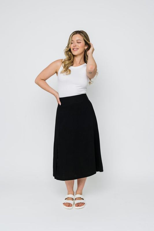 Orb- Georgia A-line Skirt- Black-FINAL SALE