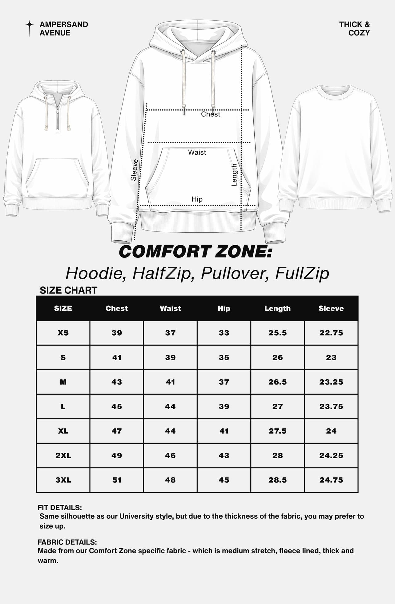 & Ave- Comfort Zone Fullzip Hoody- Pulling Heart Strings