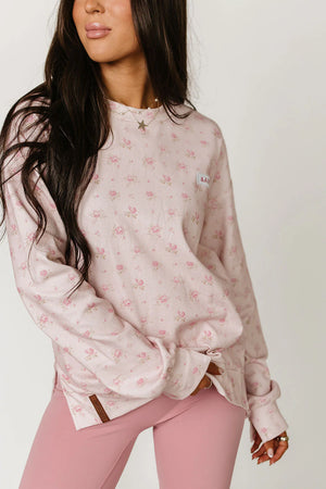 & Ave- University SideSlit Pull Over- Tea Rose
