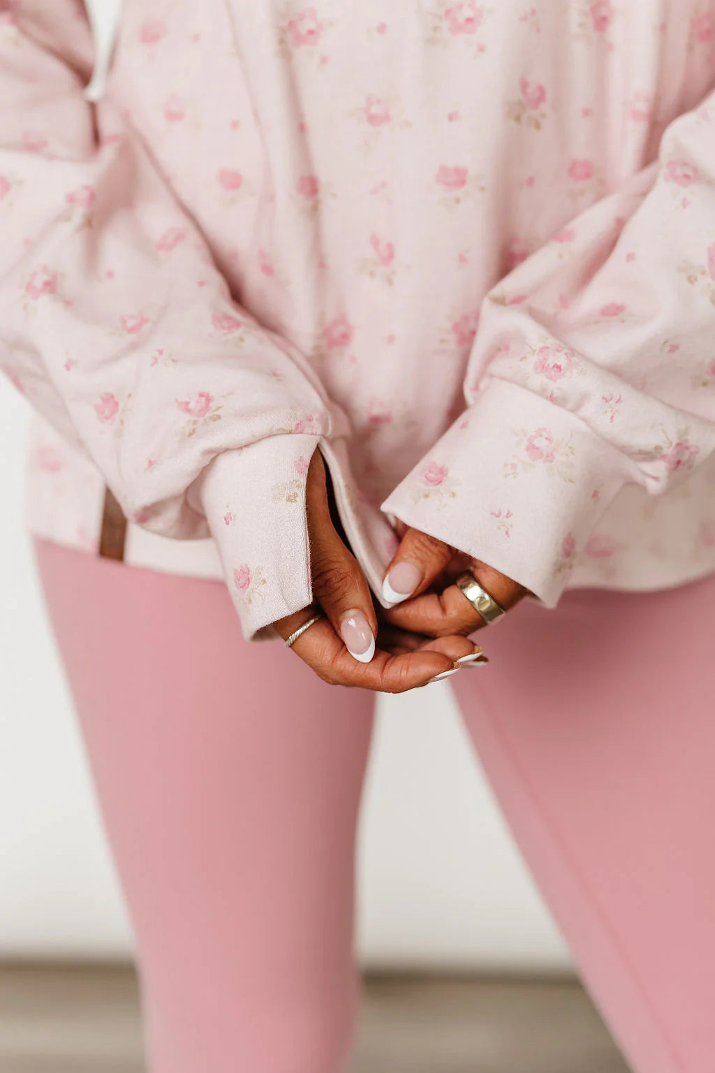 & Ave- University SideSlit Pull Over- Tea Rose-S left- FINAL SALE