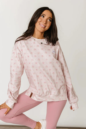 & Ave- University SideSlit Pull Over- Tea Rose