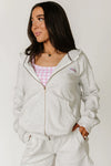 & Ave- University Fullzip Hoody- Grey Lace