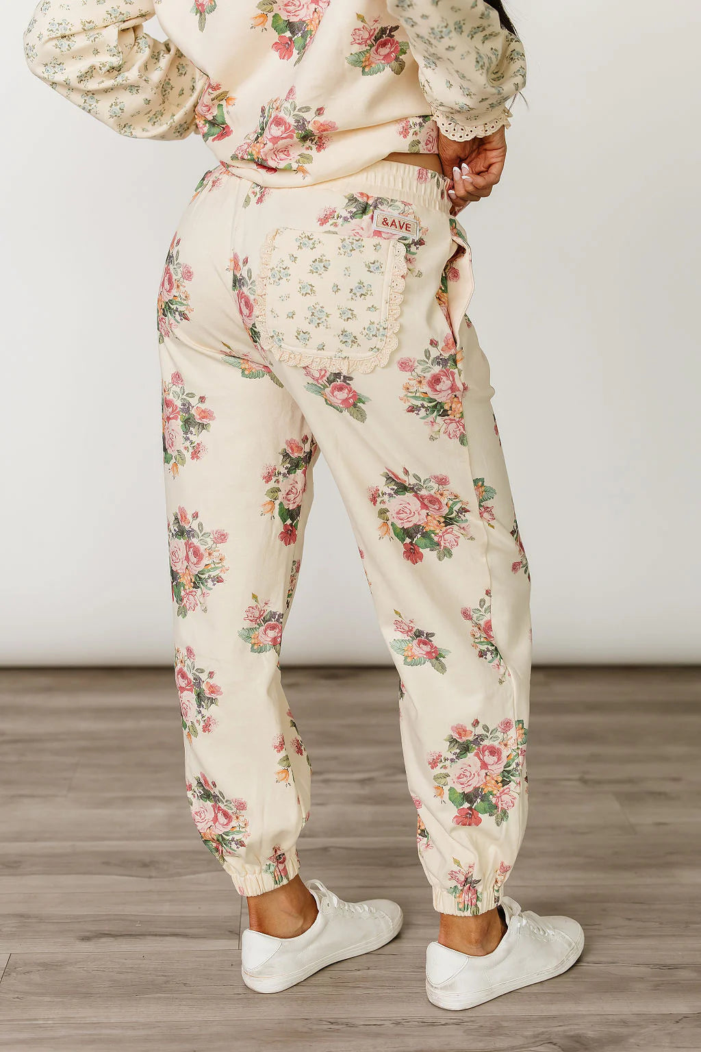 & Ave- Lace Pocket Joggers- Golden Hour Garden