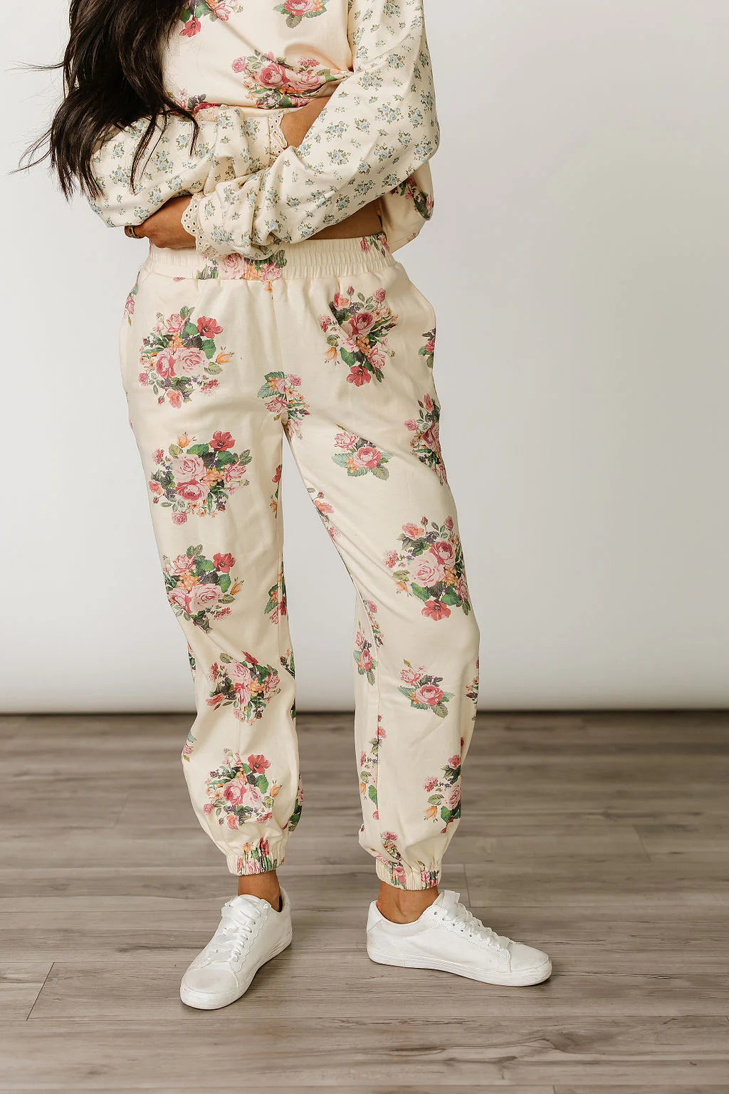 & Ave- Lace Pocket Joggers- Golden Hour Garden
