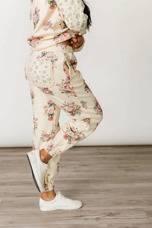 & Ave- Lace Pocket Joggers- Golden Hour Garden
