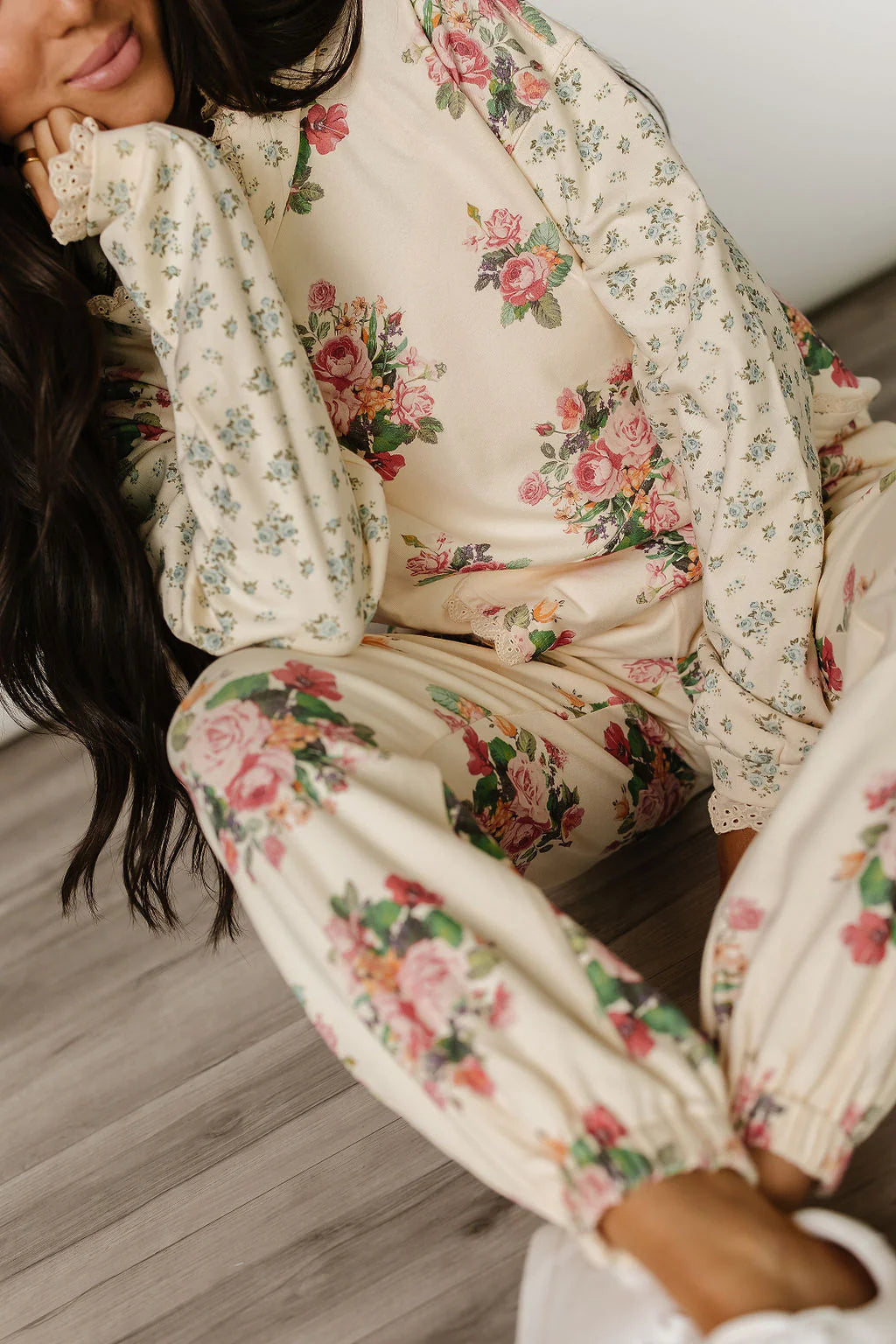 & Ave- Lace Pocket Joggers- Golden Hour Garden