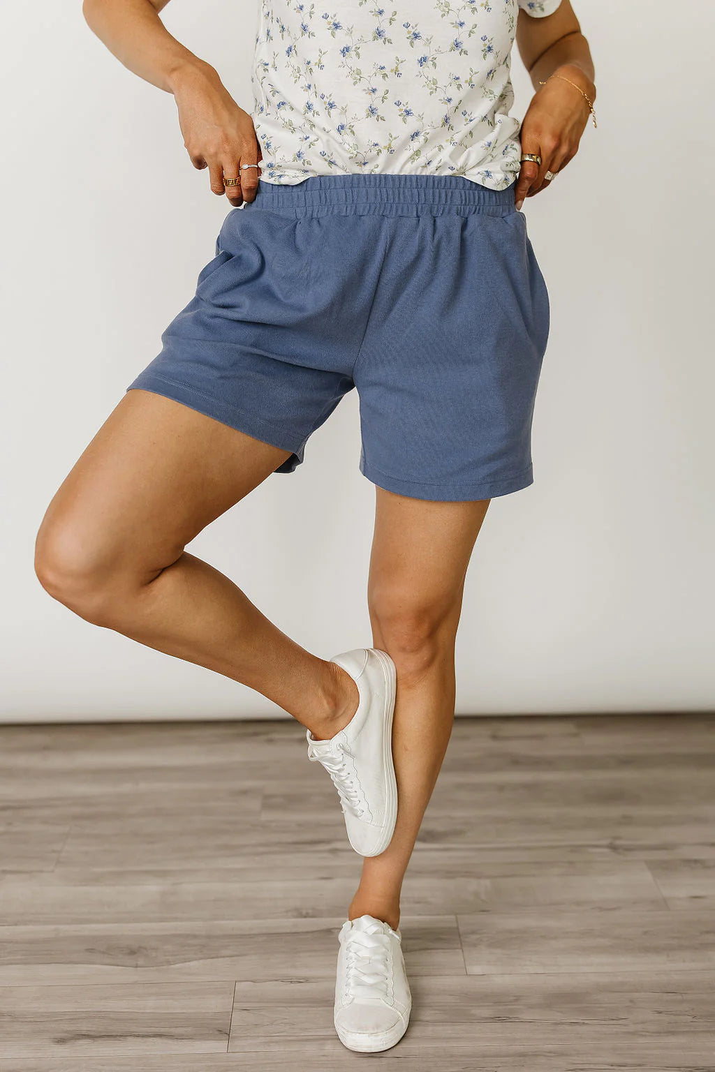 & Ave- Lace Pocket Shorts- Forget Me Not