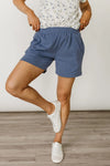 & Ave- Lace Pocket Shorts- Forget Me Not
