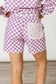 & Ave- Lace Pocket Shorts- Lavender Daydream