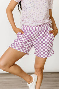 & Ave- Lace Pocket Shorts- Lavender Daydream