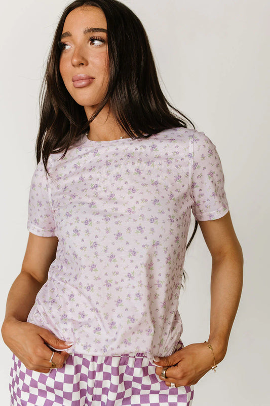 & Ave- Lulu Tee- Lavender Daydream-M left