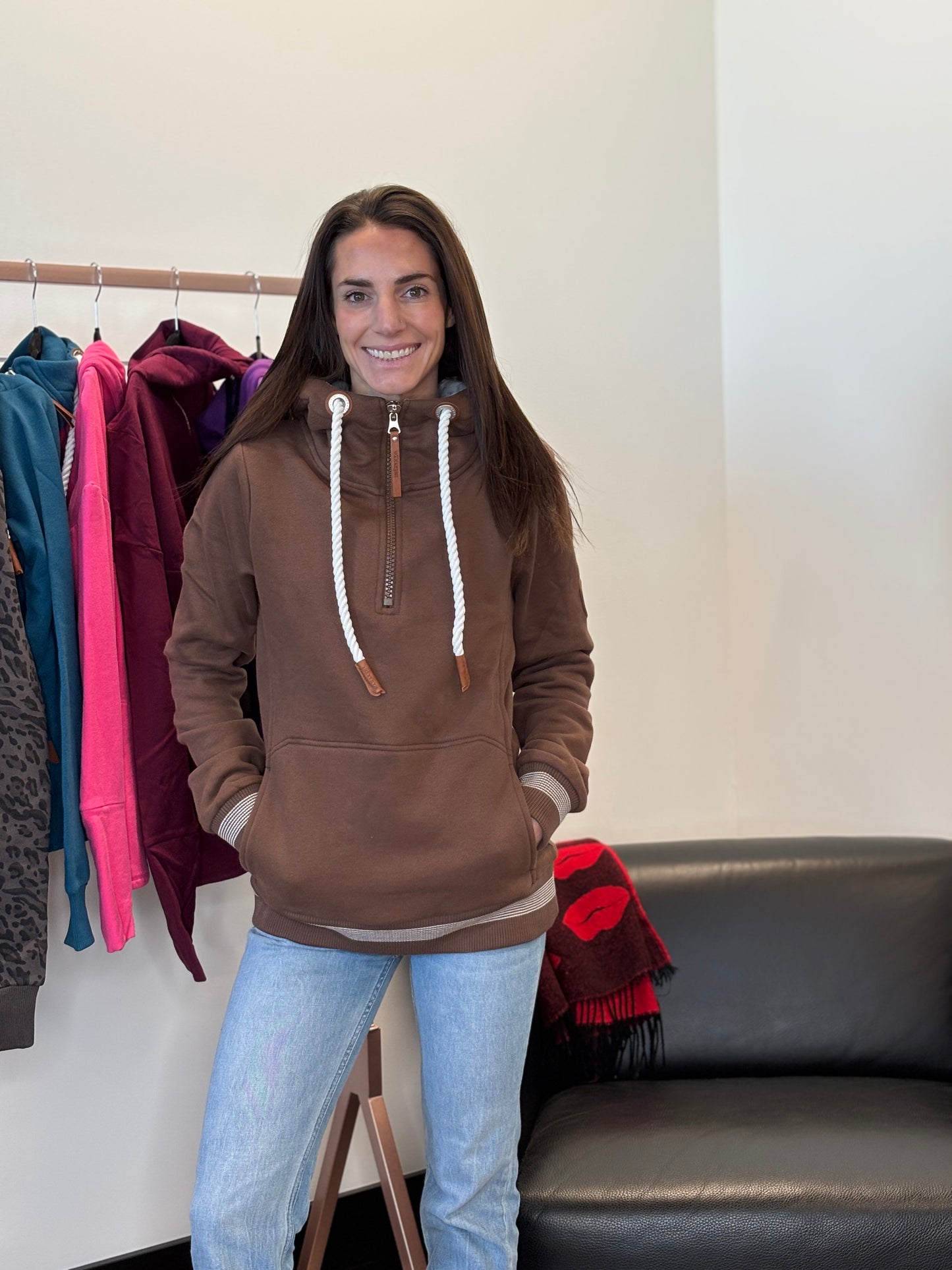 Wanakome- Sabine Halfzip- Mahogany