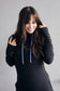 Pink Cement- Hoody- Black with Blue