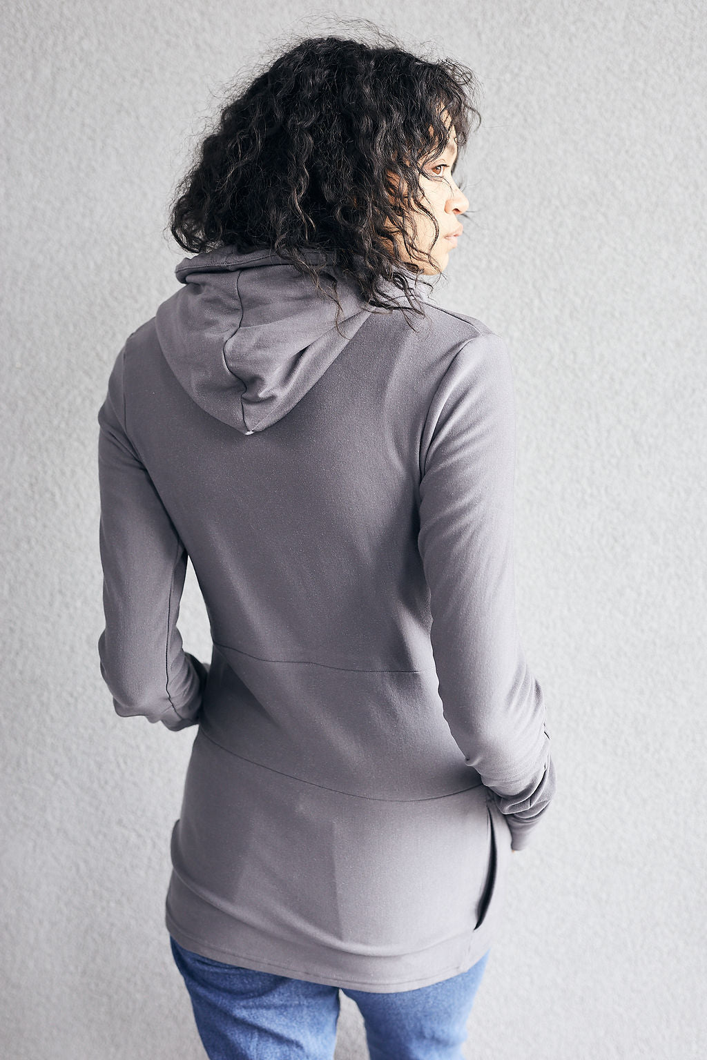 Pink Cement- Hoody- Grey with Blue-FINAL SALE