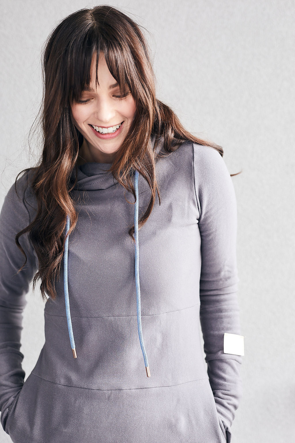 Pink Cement- Hoody- Grey with Blue-FINAL SALE