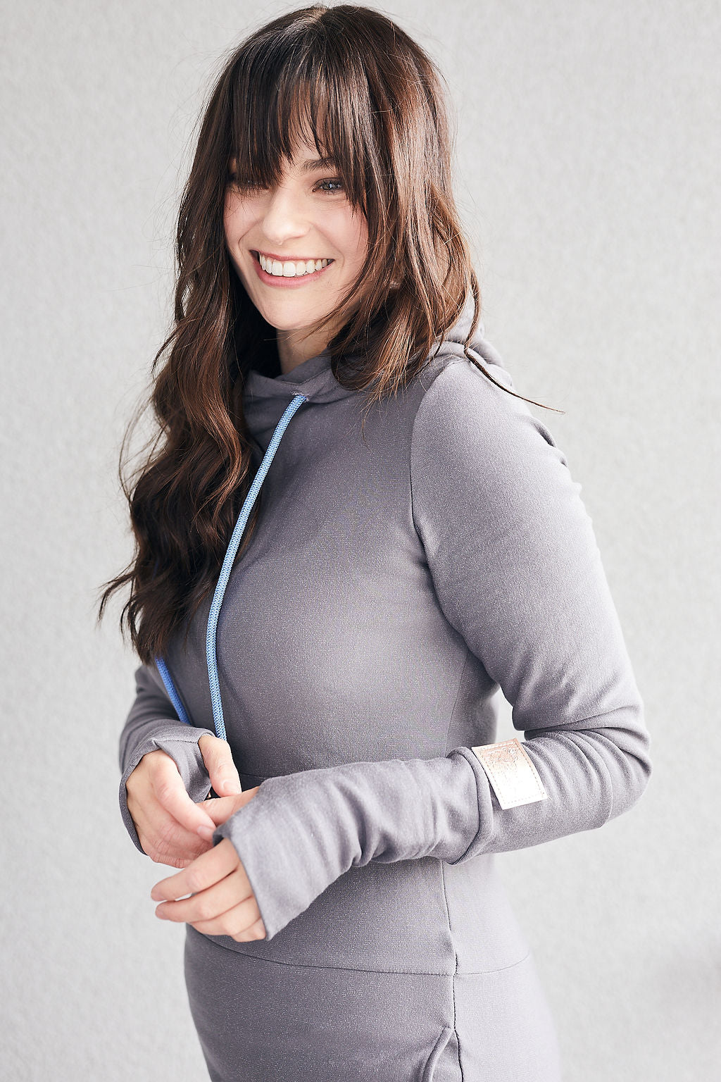 Pink Cement- Hoody- Grey with Blue-FINAL SALE