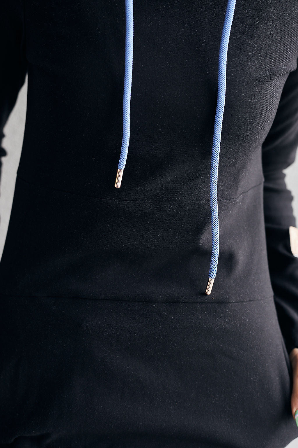 Pink Cement- Hoody- Black with Blue