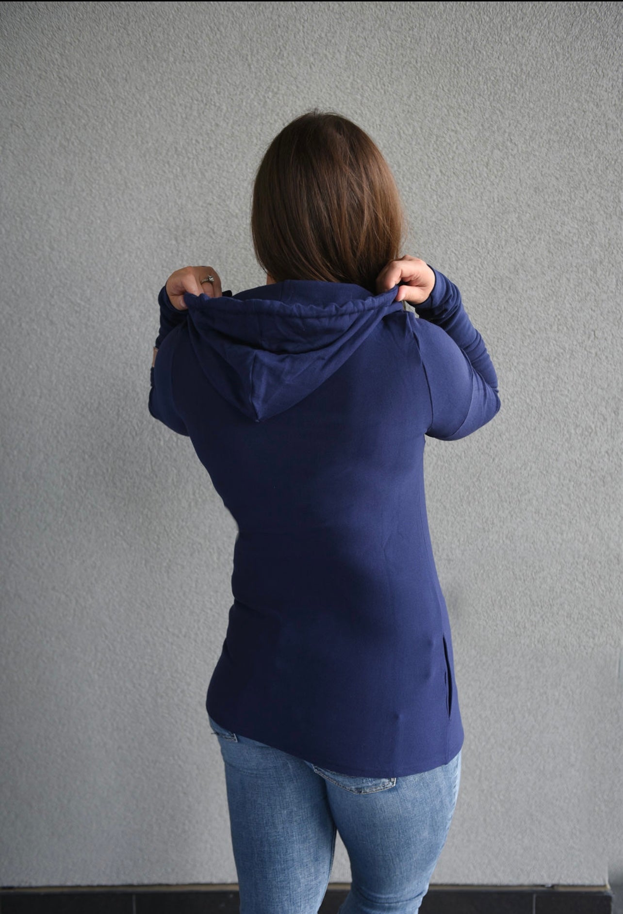 Pink Cement- 1/4 Zip- Navy Blue with Blue