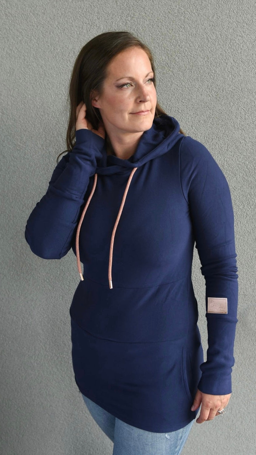 Pink Cement- Hoody- Navy Blue with Rose Gold