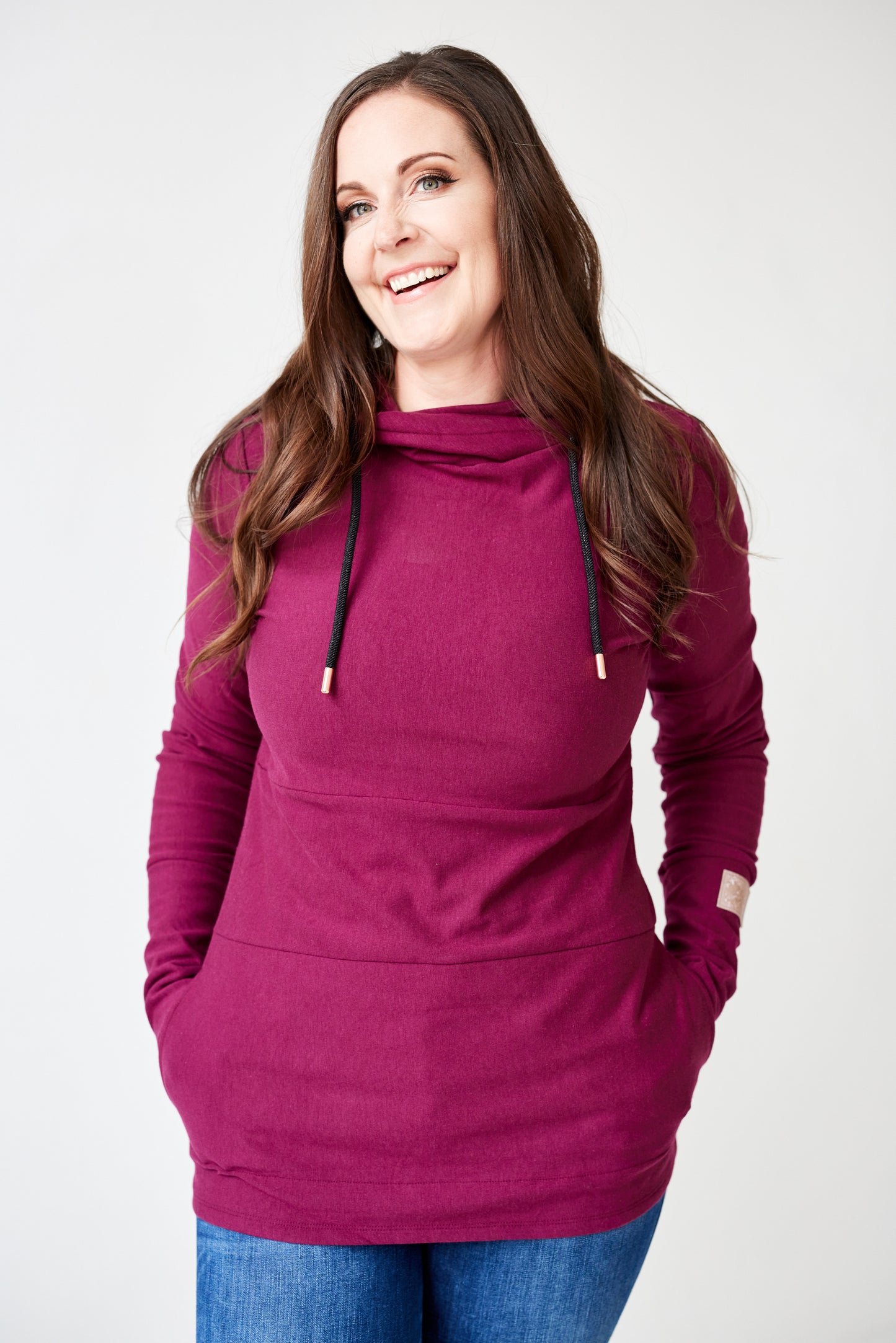 Pink Cement- Hoody- Merlot with Black