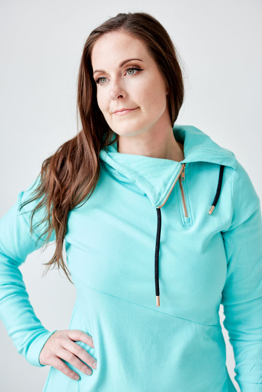 Pink Cement- 1/4 Zip- Bali with Black