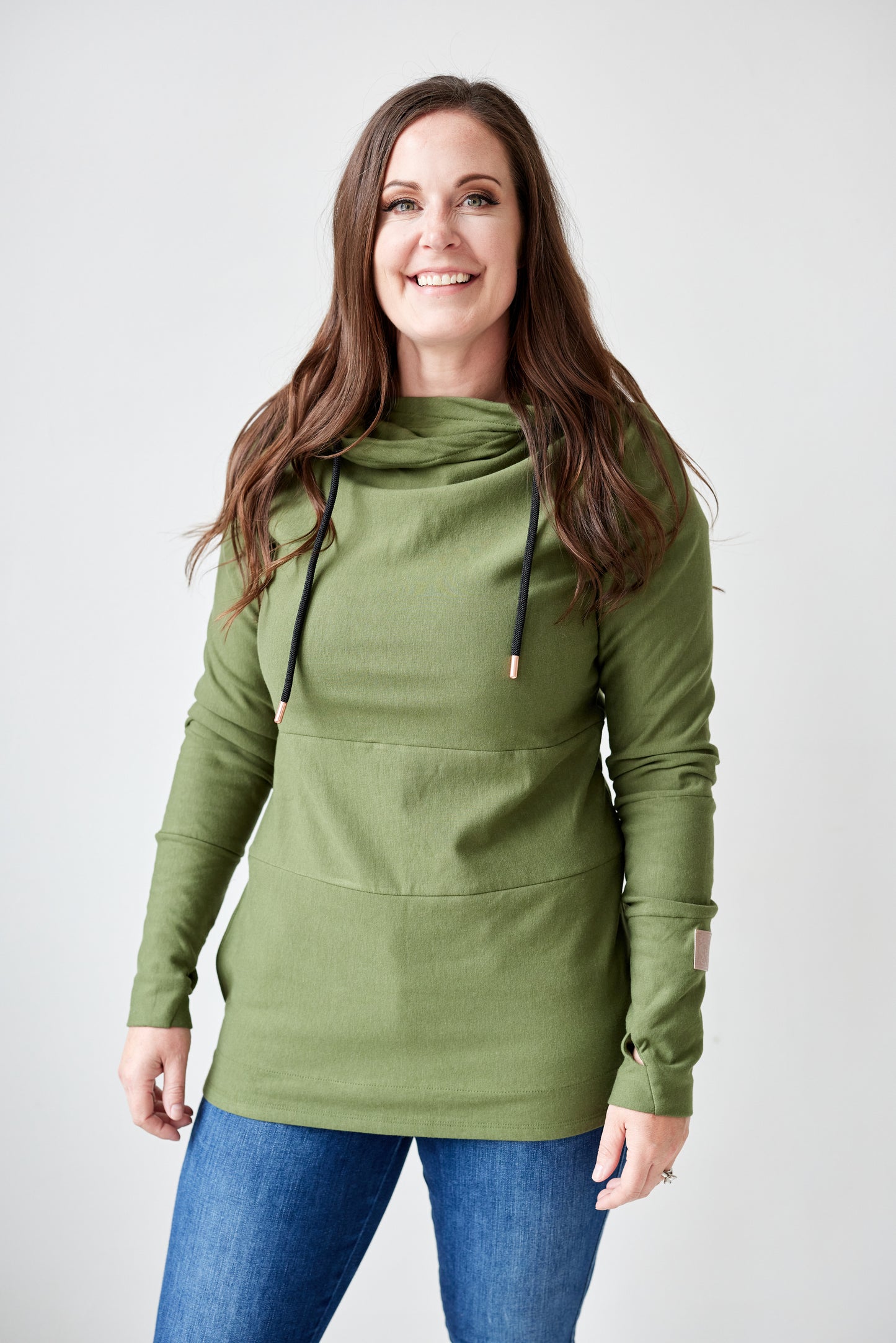 Pink Cement- Hoody- Moss with Black