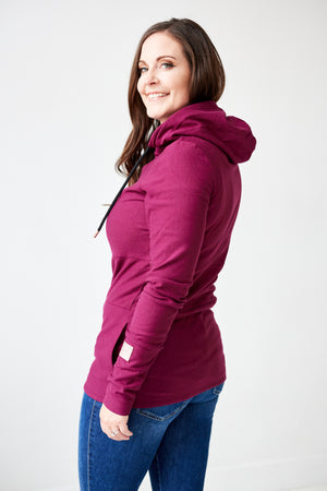 Pink Cement- Hoody- Merlot with Black