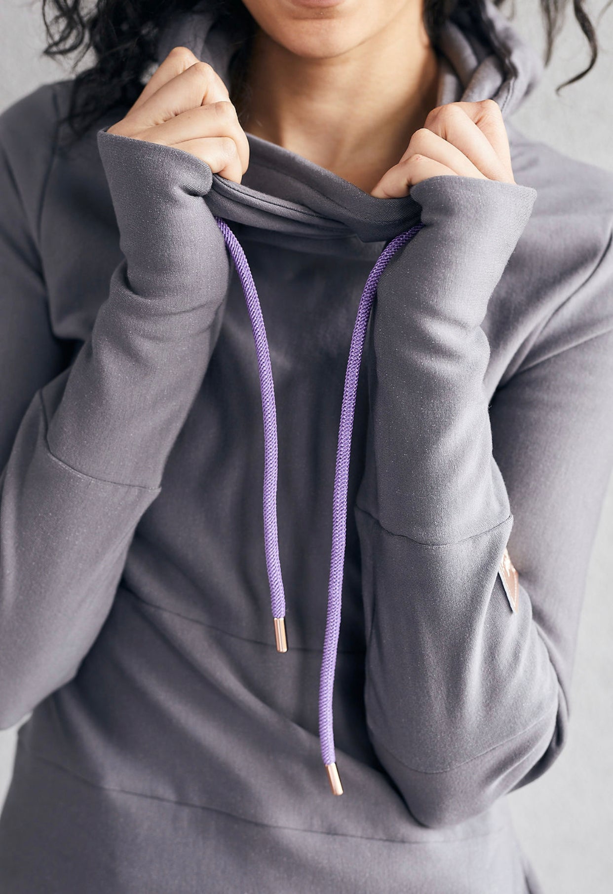 Pink Cement- Hoody- Grey with Purple-FINAL SALE