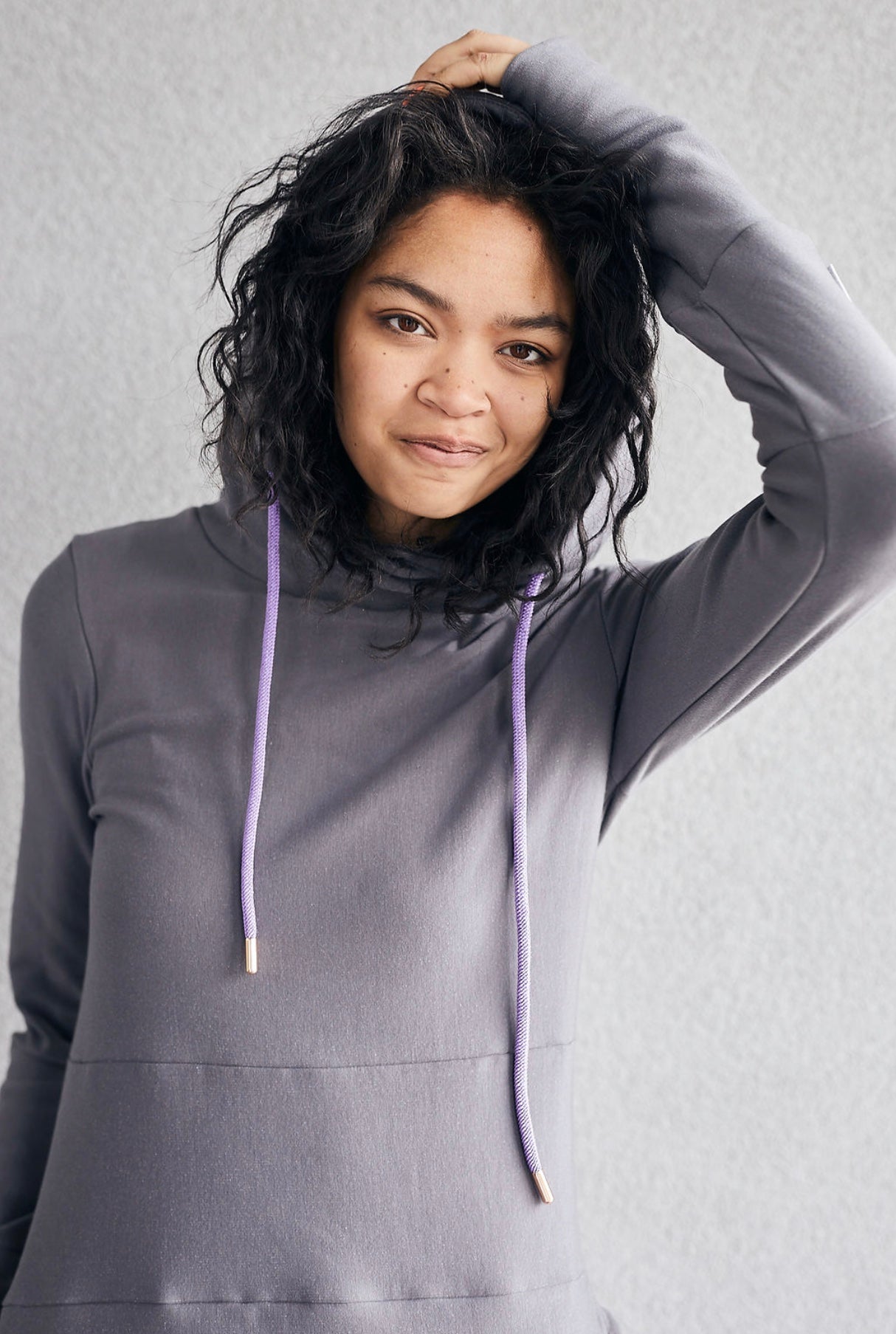 Pink Cement- Hoody- Grey with Purple-FINAL SALE