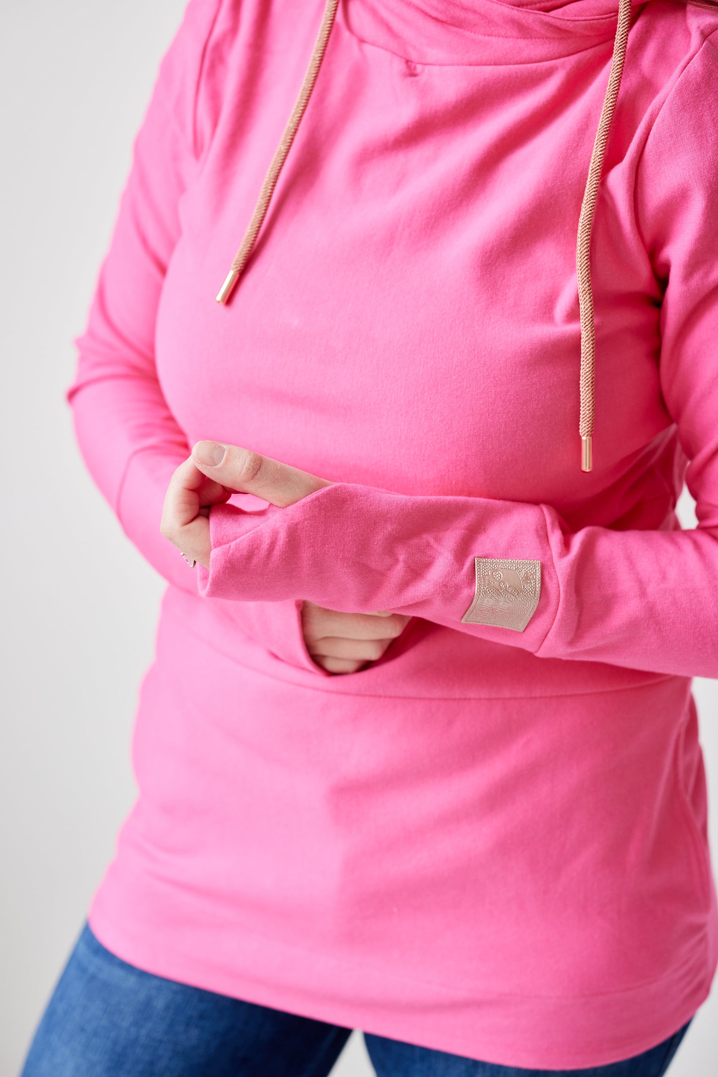 Pink Cement- Hoody- Fandango Pink with Rose Gold