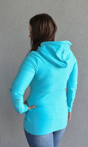 Pink Cement- Hoody- Aqua with Rose Gold